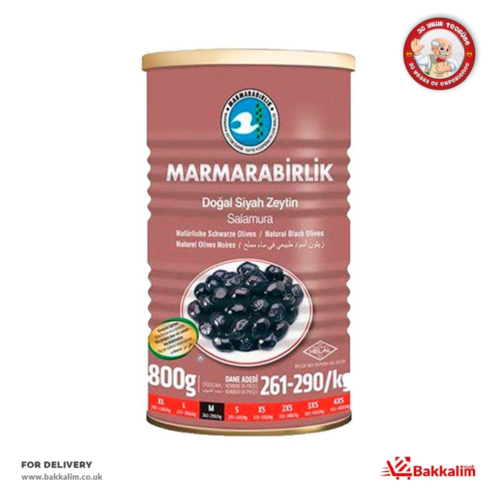Marmarabirlik 800 Gr M Gemlik Super Natural Black Olives 