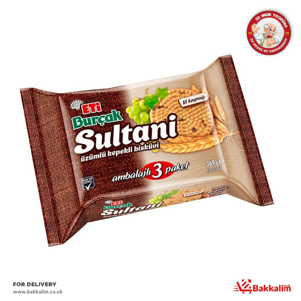 Eti 369 Gr 3 Pack Burcak Rasins Biscuits 