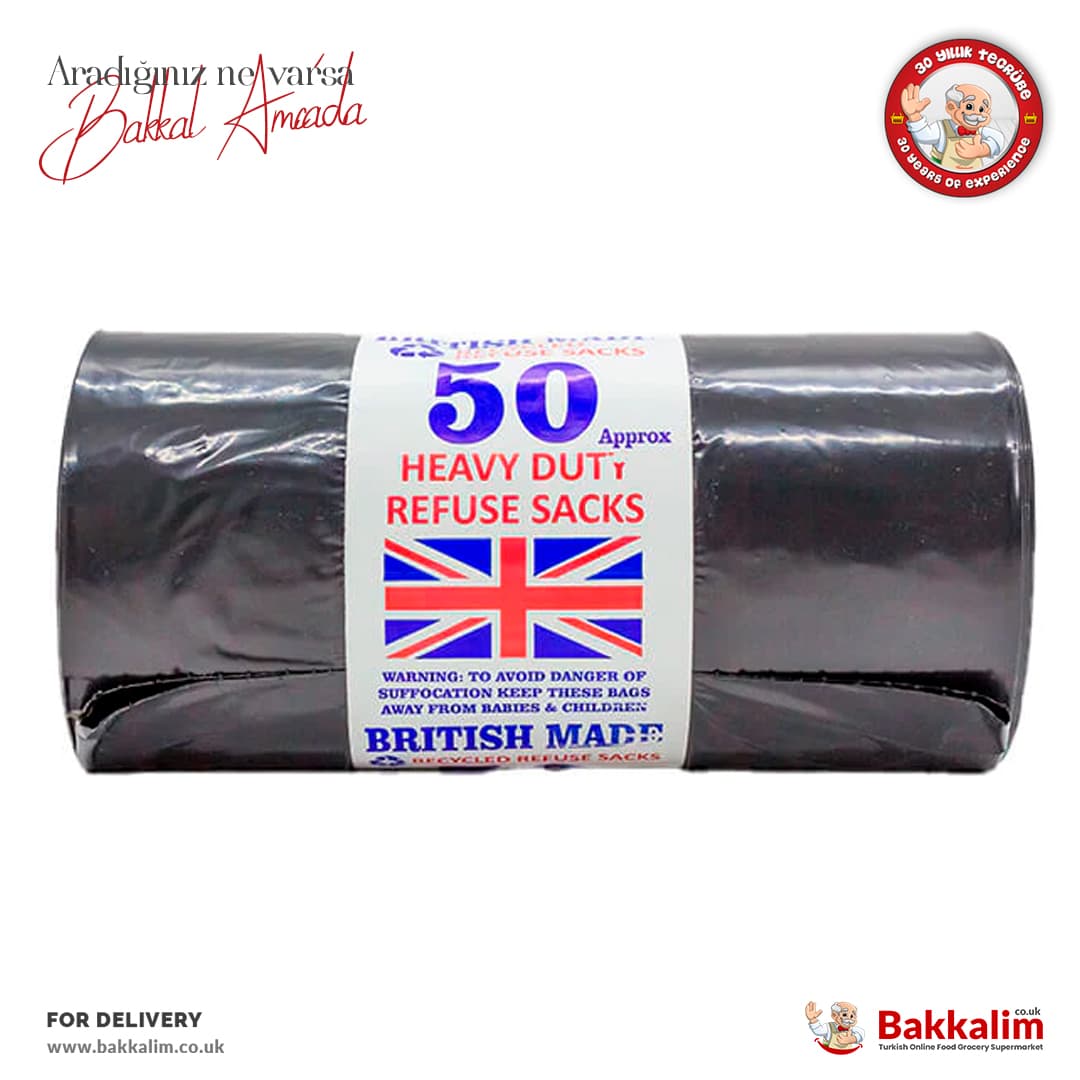 50 Approx Heavy Duty Refuse Sacks 55 Lt