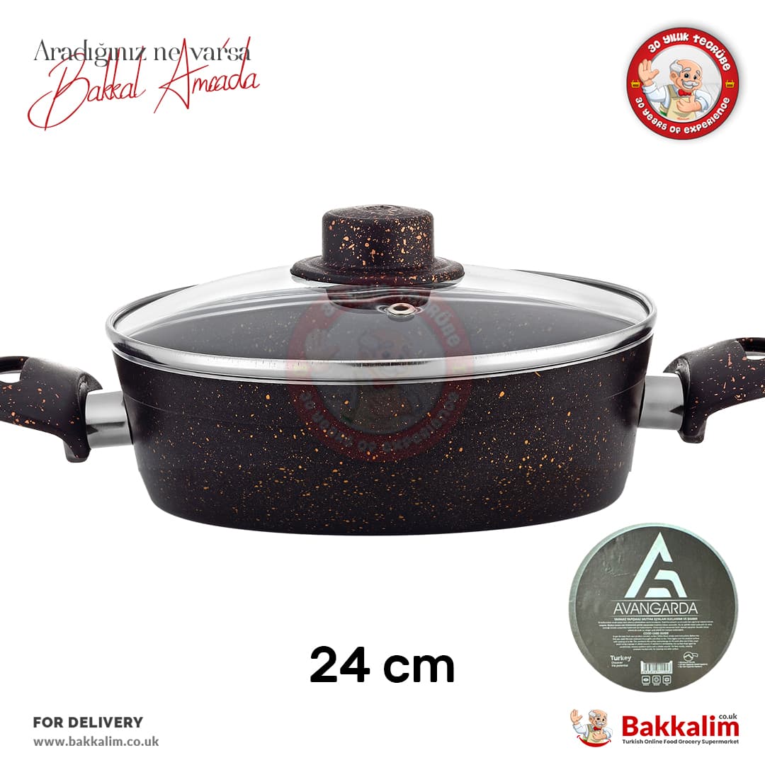 Avangarda 24 cm Short Cooking Pot Non Stick Aluminium - Granite